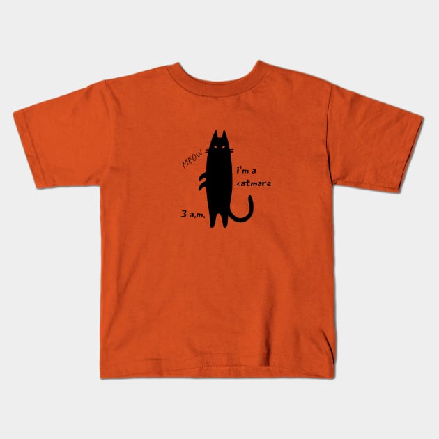 Black Cat Kids T-Shirt by SatyShop